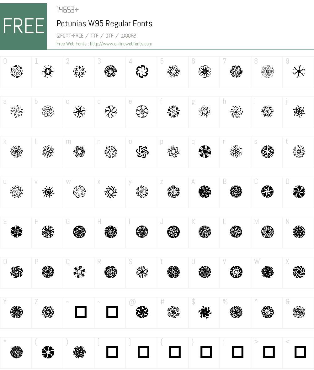 Petunias Font Screenshots