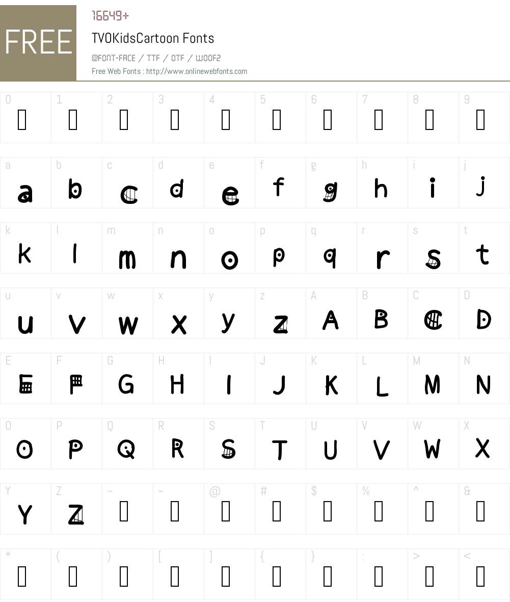 tvokids 001.000 Fonts Free Download 