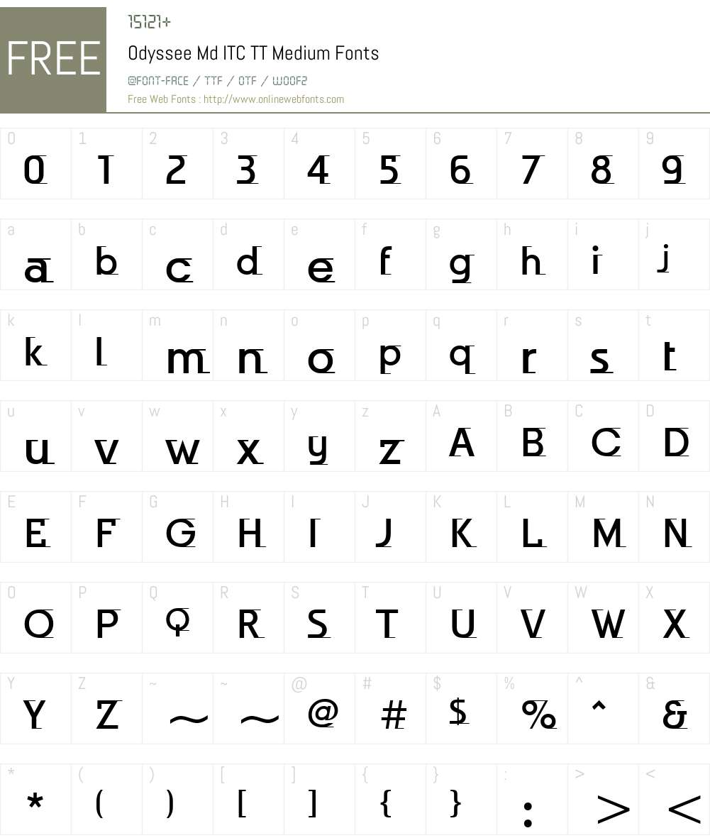 Odyssee Md ITC TT Font Screenshots