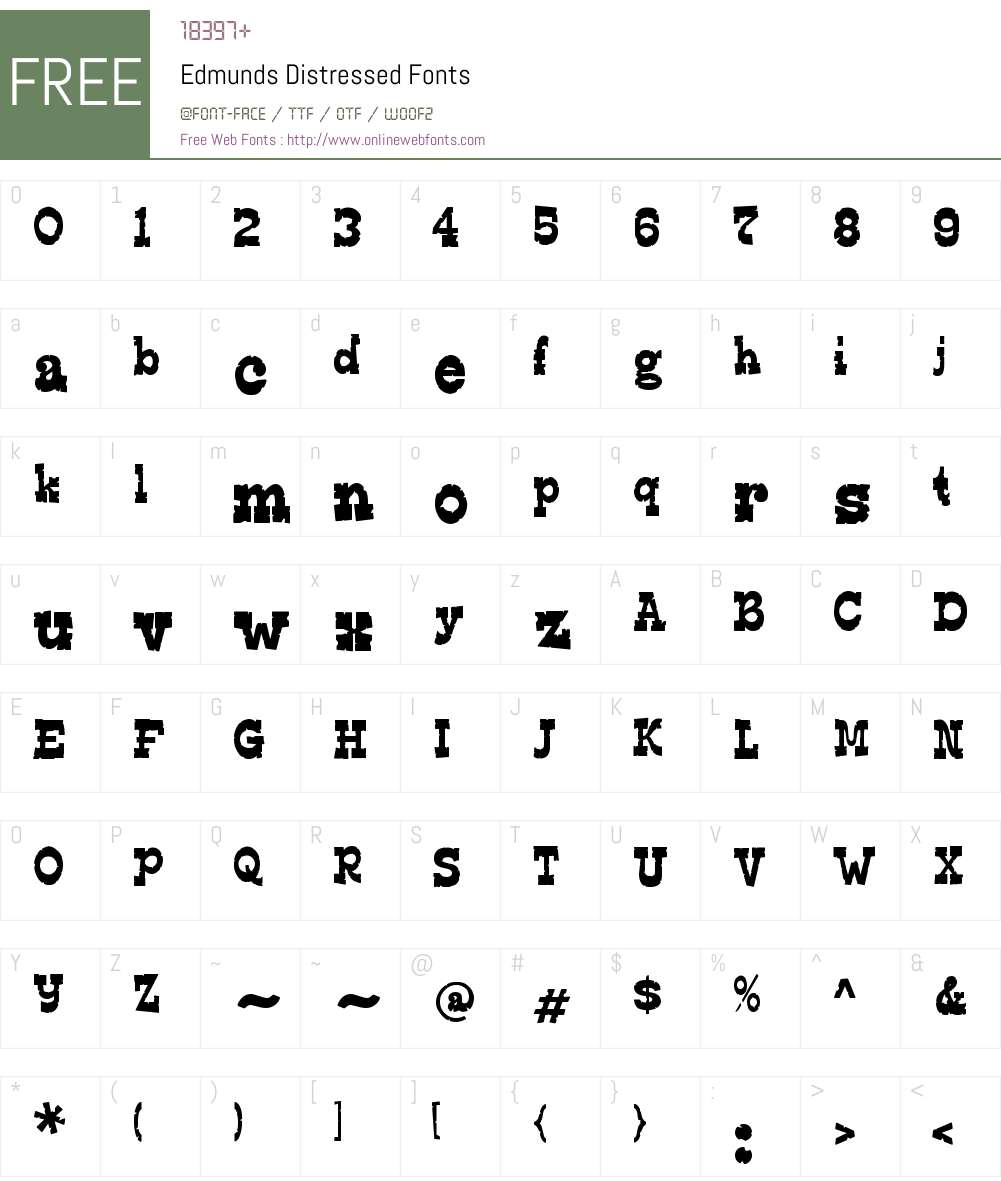 Edmunds Distressed Font Screenshots