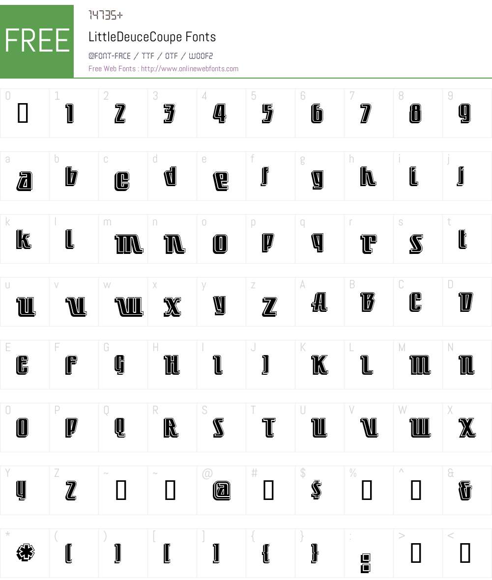 LittleDeuceCoupe Font Screenshots