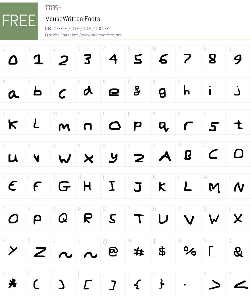 MouseWritten Font Screenshots