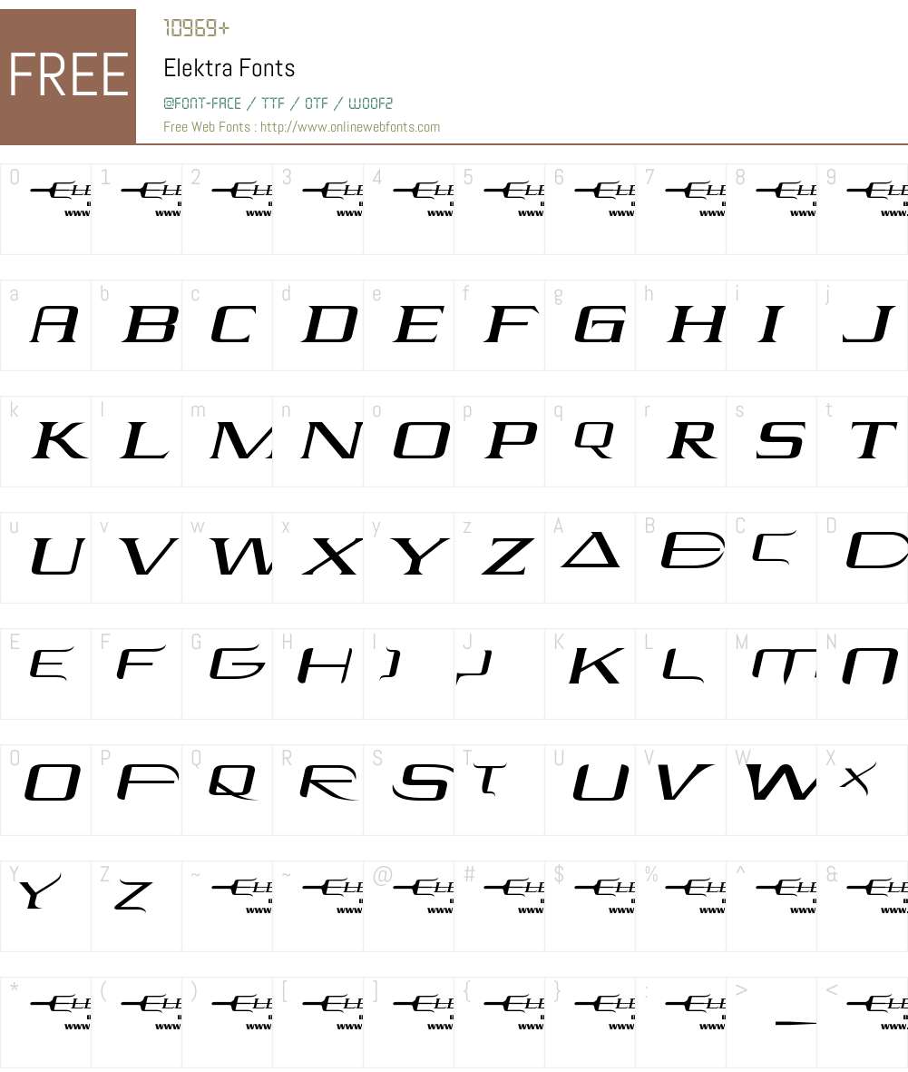 Elektra Font Screenshots