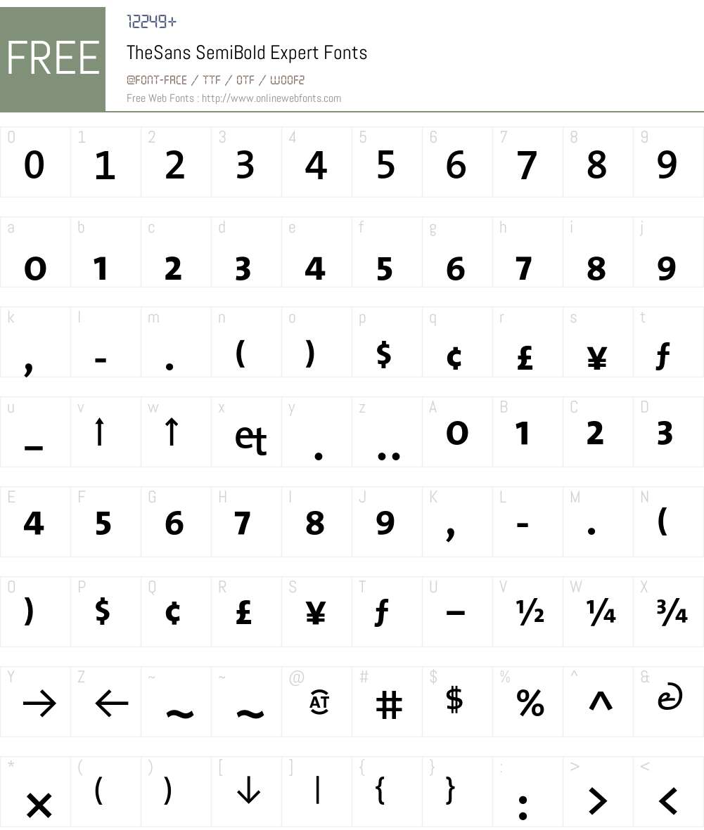The Sans Semi Bold- Font Screenshots