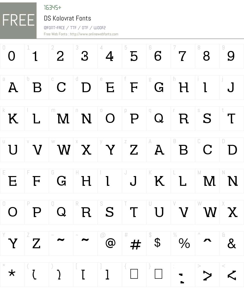 DS Kolovrat Font Screenshots