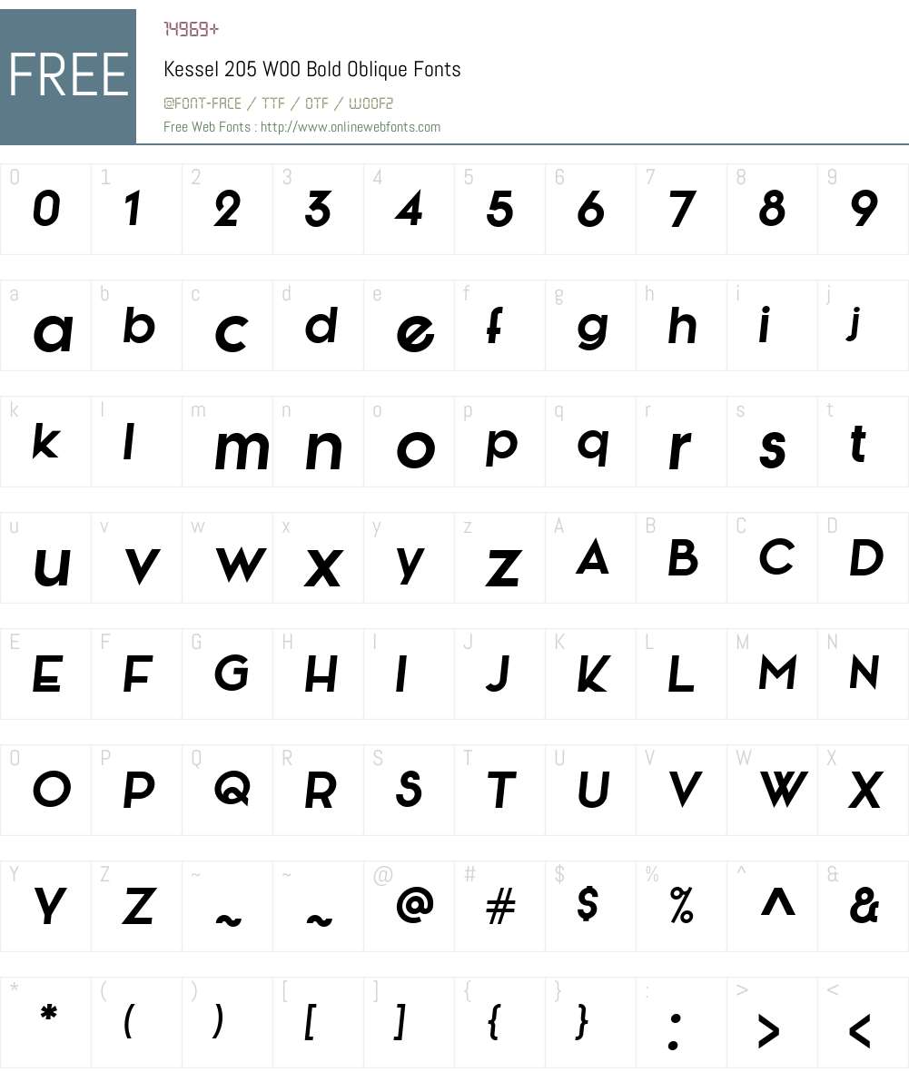 Kessel205W00-BoldOblique Font Screenshots
