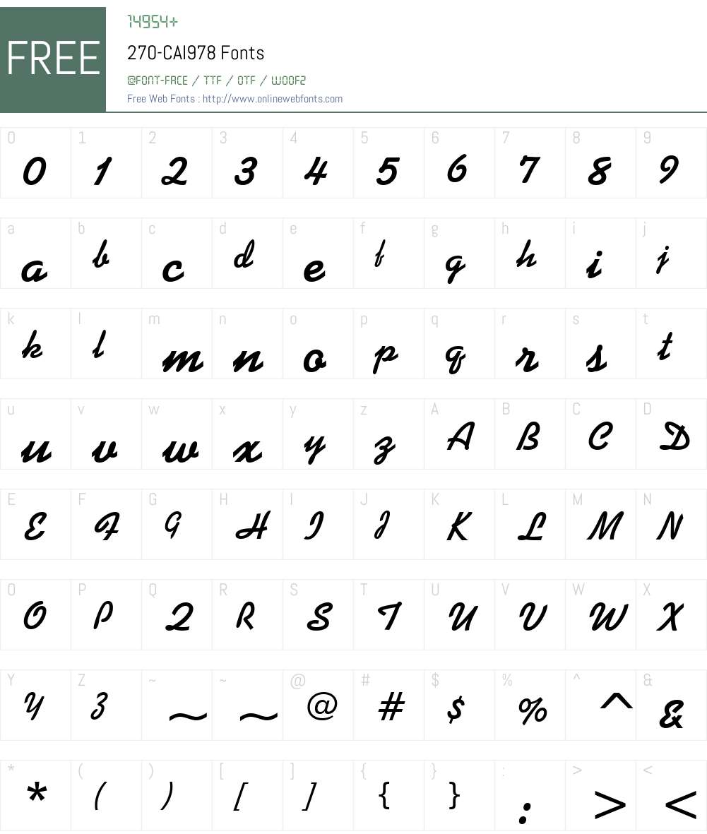 270-CAI978 Font Screenshots
