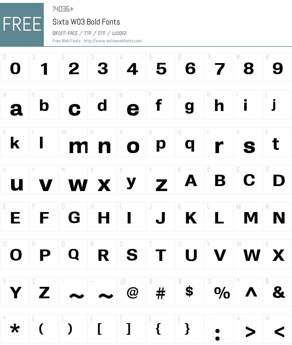 HT Sixta Font Screenshots