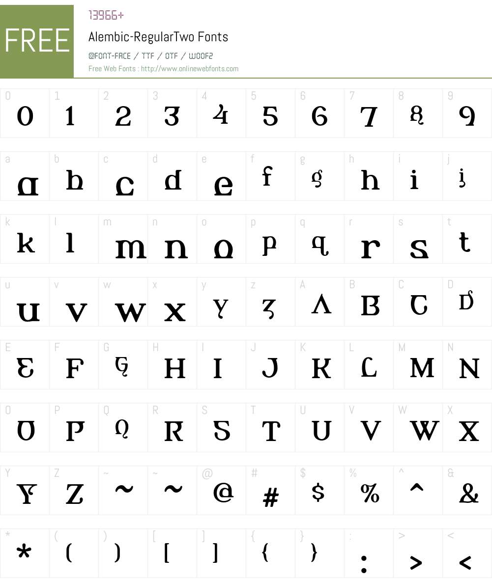 Alembic Font Screenshots