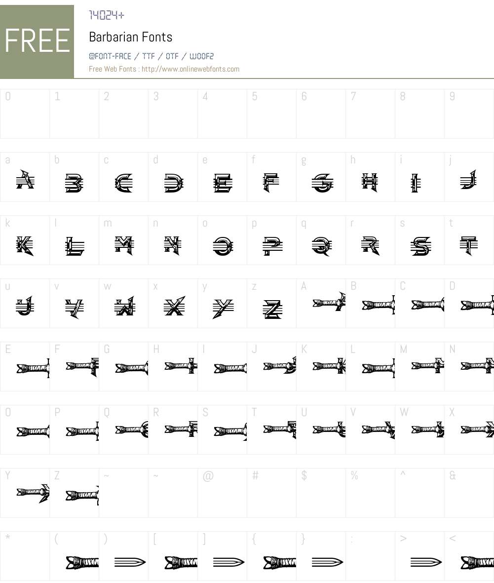 Barbarian Font Screenshots