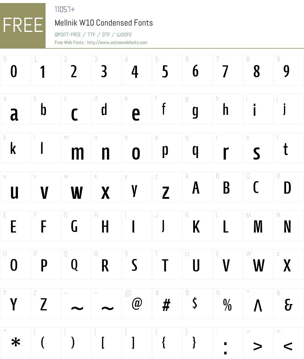 Mellnik Font Screenshots