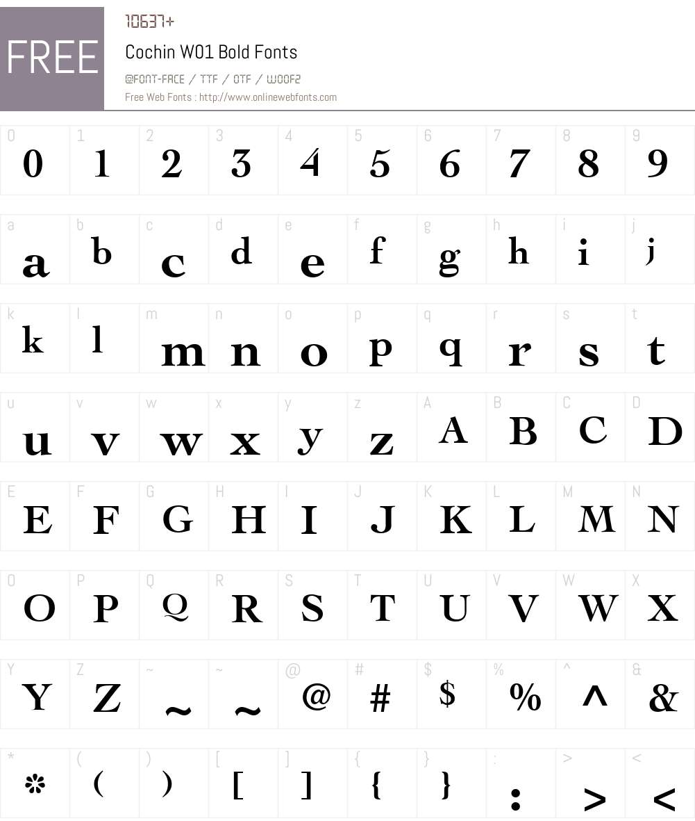 Cochin W01 Bold 1.02 Fonts Free Download - OnlineWebFonts.COM