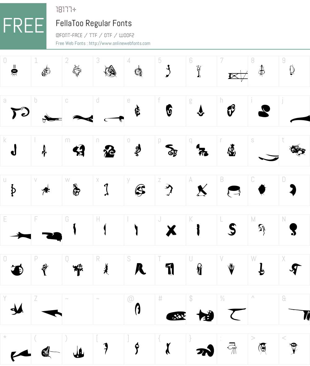 FellaToo Font Screenshots