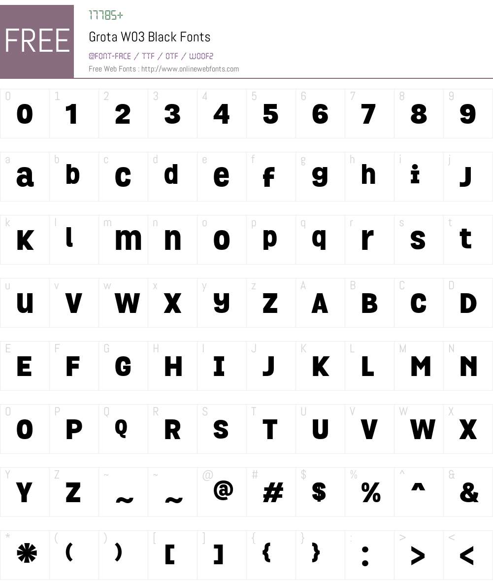 GrotaW03-Black Font Screenshots