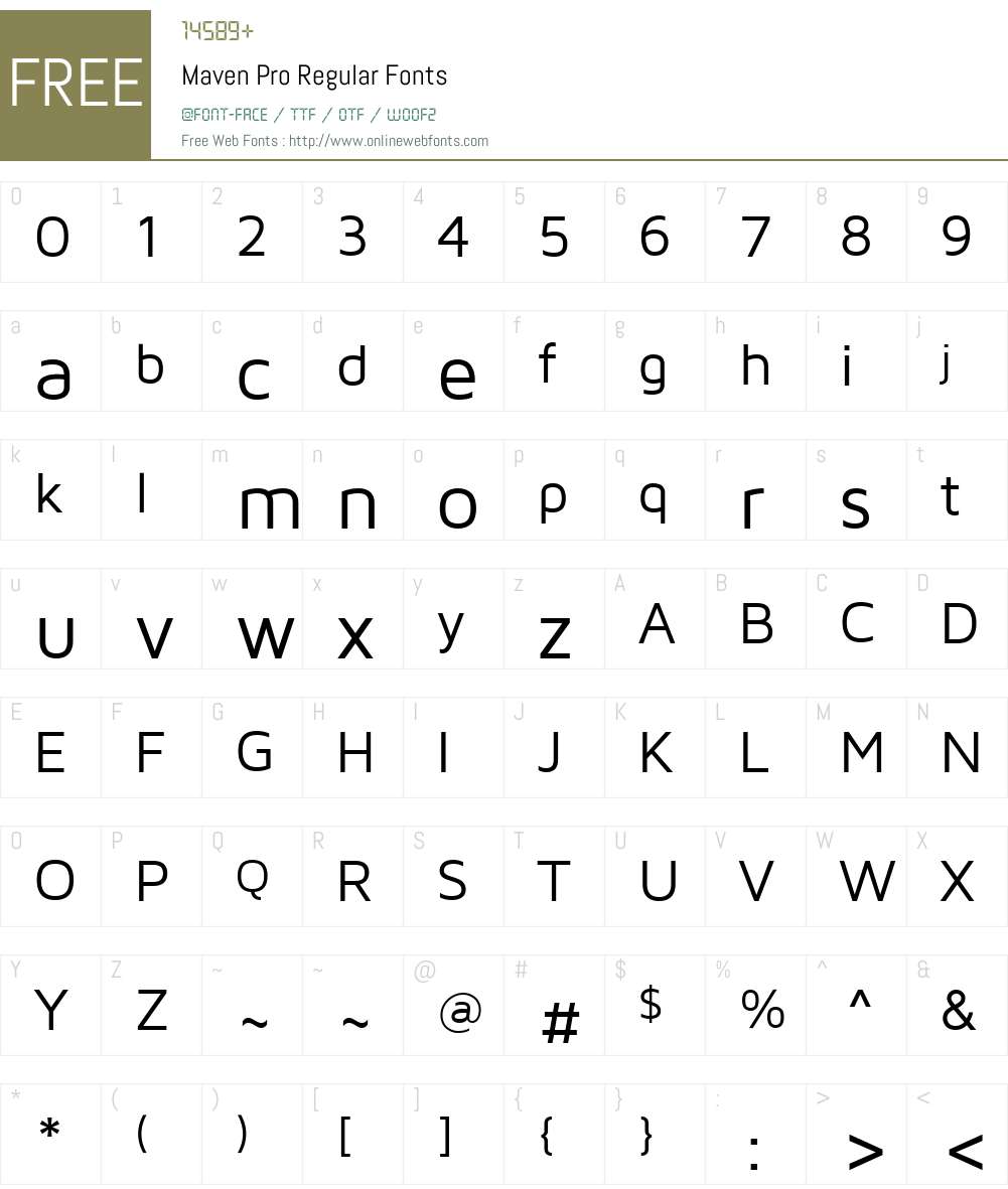 Maven Pro Font Screenshots