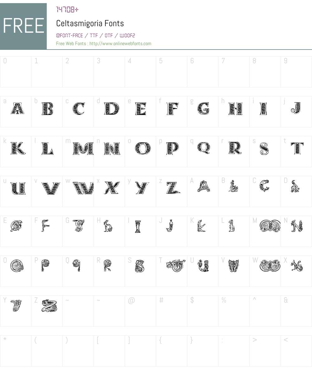 Celtasmigoria Font Screenshots