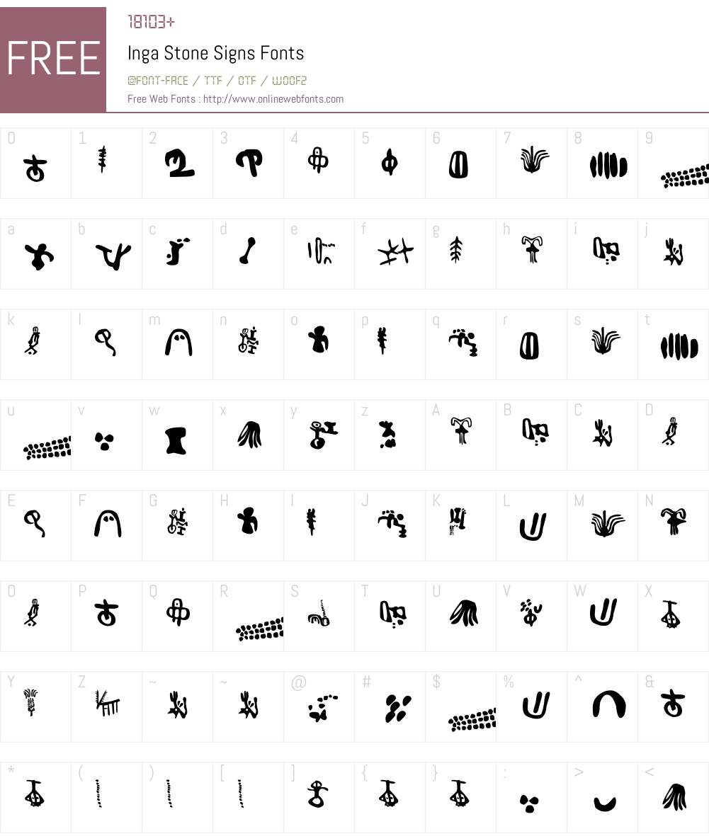 Inga Stone Signs Font Screenshots