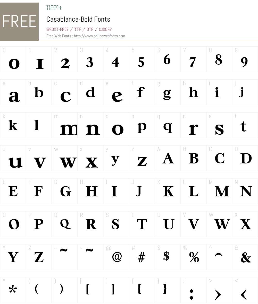 Casablanca-Bold Font Screenshots