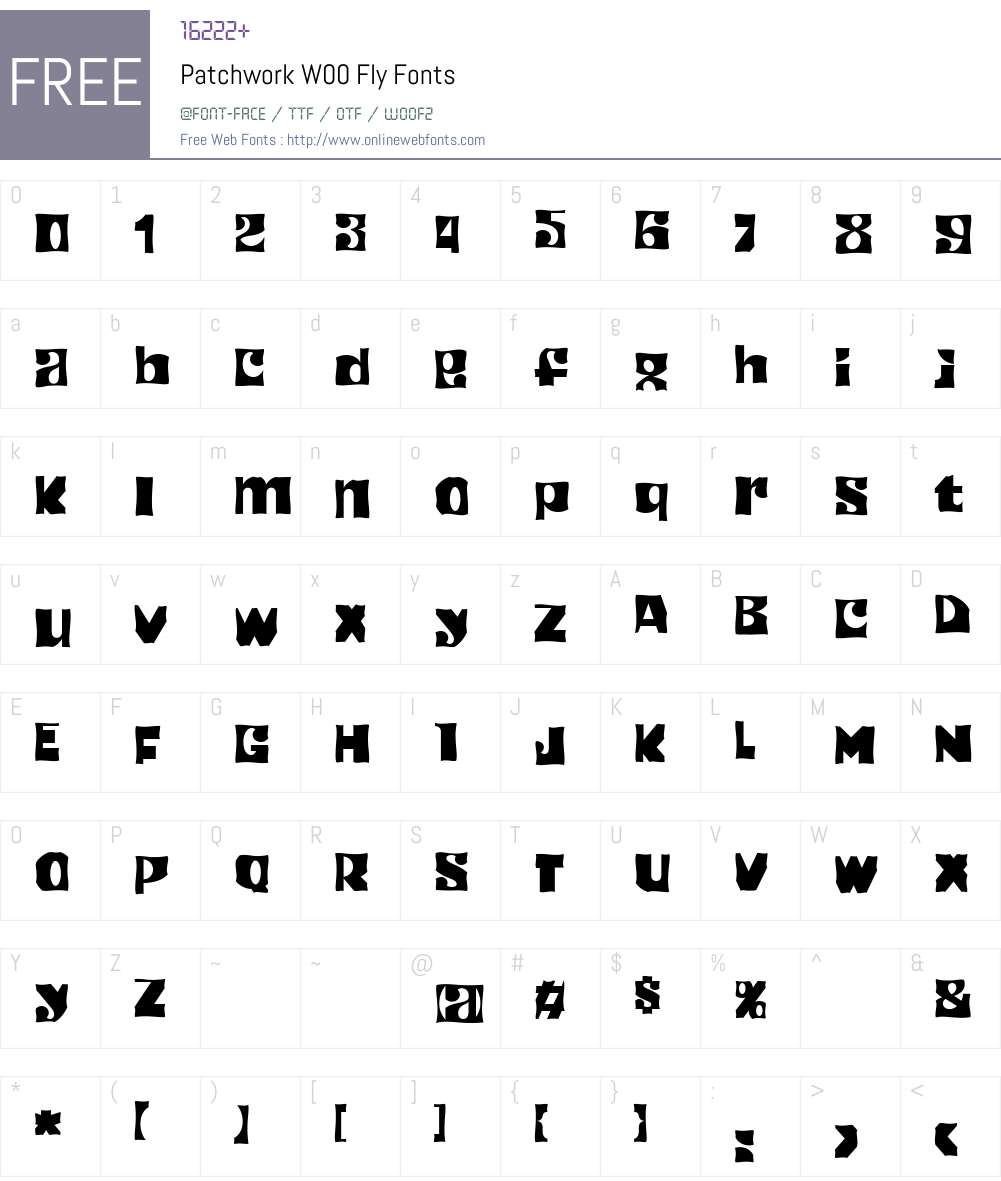 PatchworkW00-Fly Font Screenshots