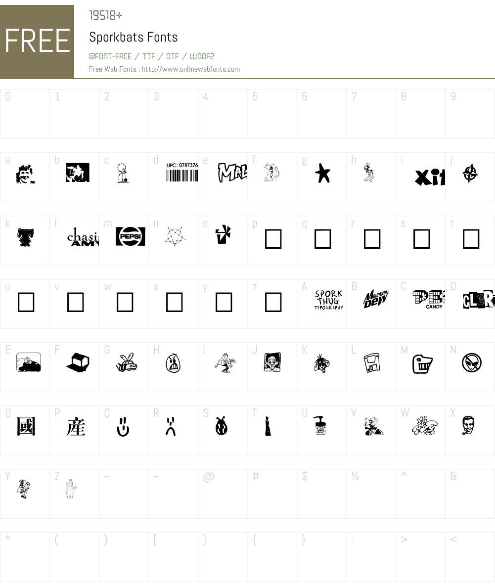 Sporkbats Font Screenshots