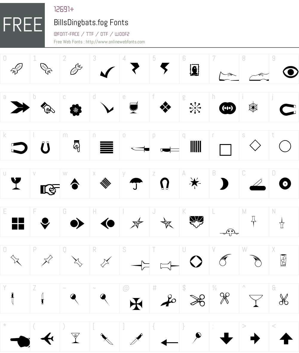 BillsDingbats.fog Font Screenshots