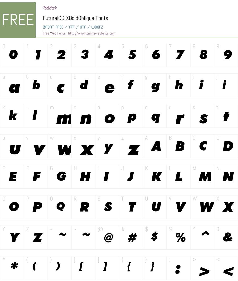 FuturaICG Font Screenshots