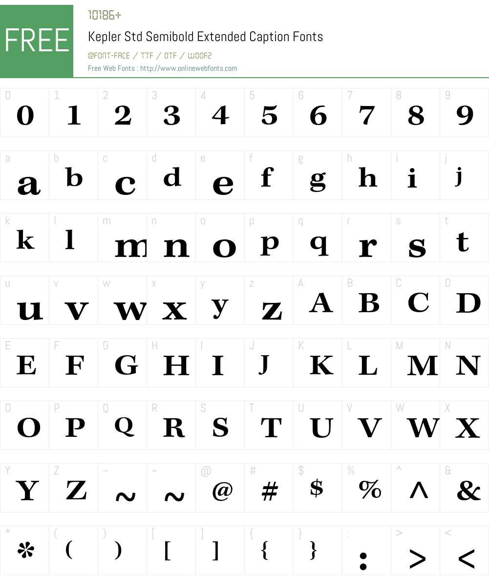 Kepler Std Font Screenshots