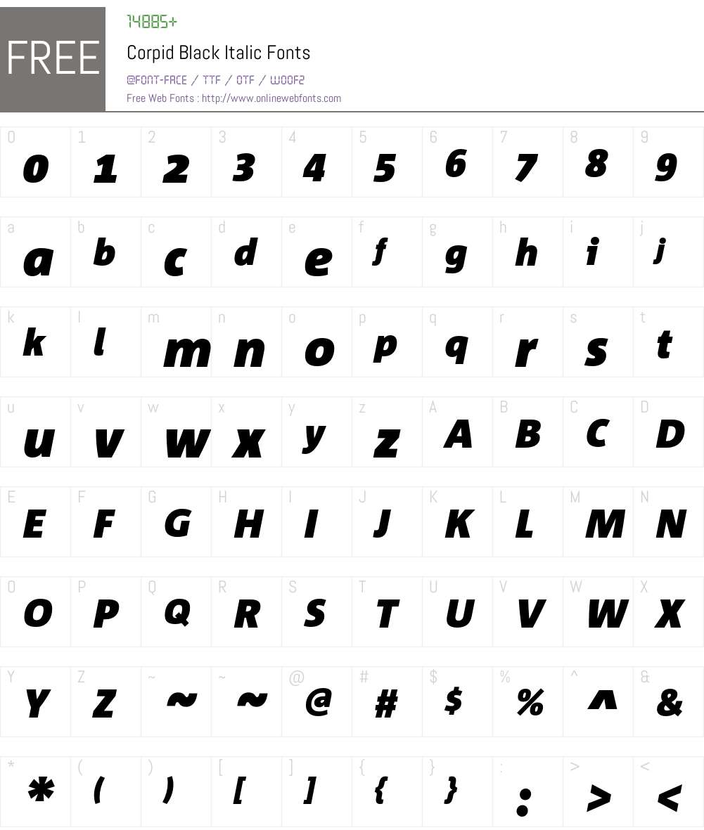 Corpid Font Screenshots