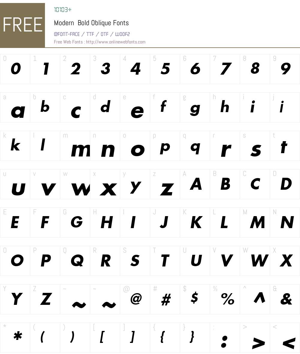 Modern Font Screenshots