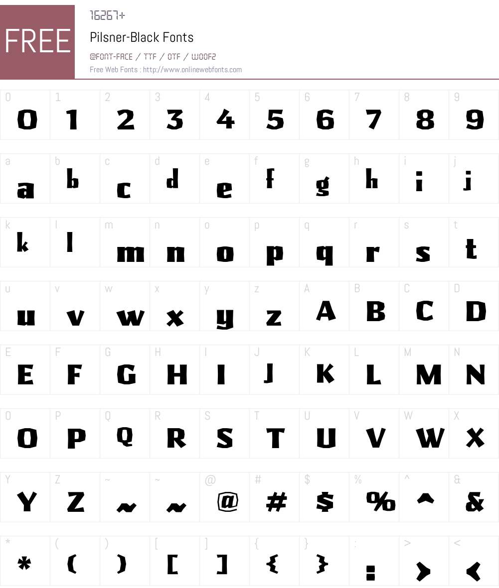 Pilsner Font Screenshots