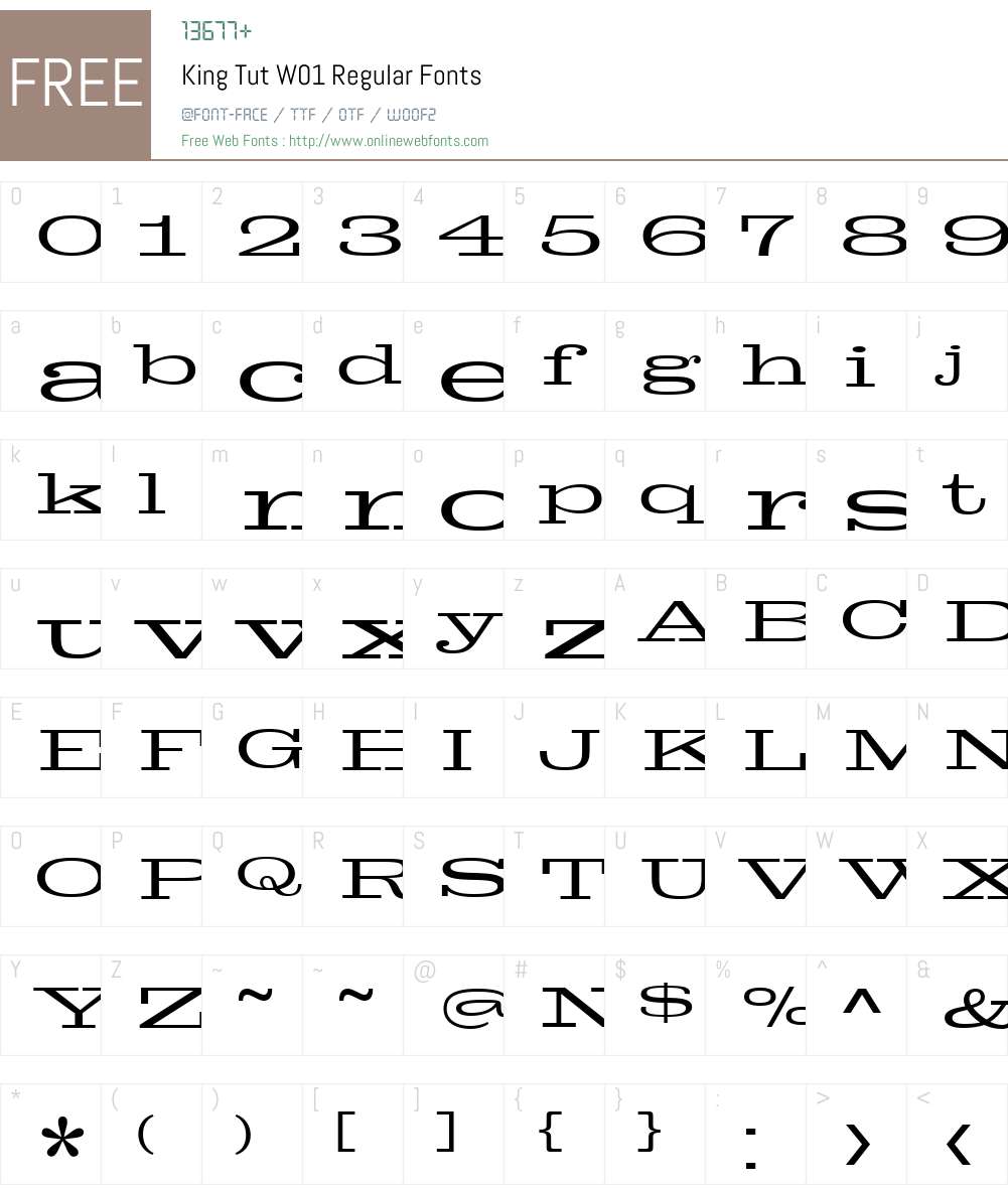 King Tut Font Screenshots