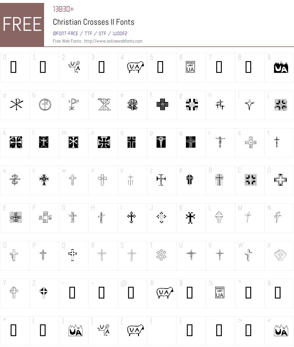 Christian Crosses II Font Screenshots
