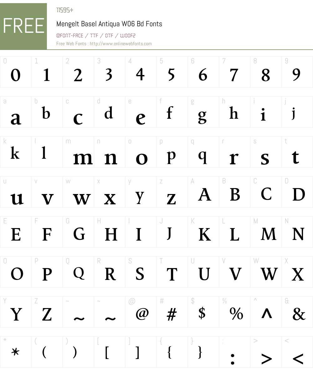 Mengelt Basel Antiqua Font Screenshots