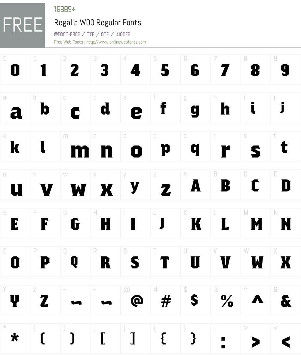 Regalia Font Screenshots