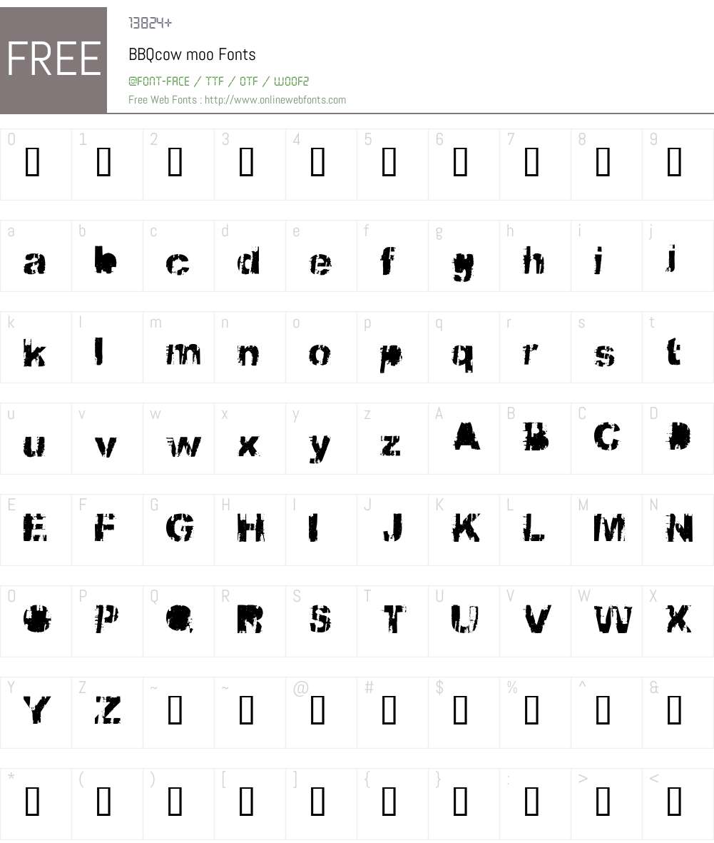 BBQcow Font Screenshots