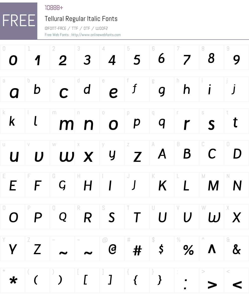 Tellural Font Screenshots