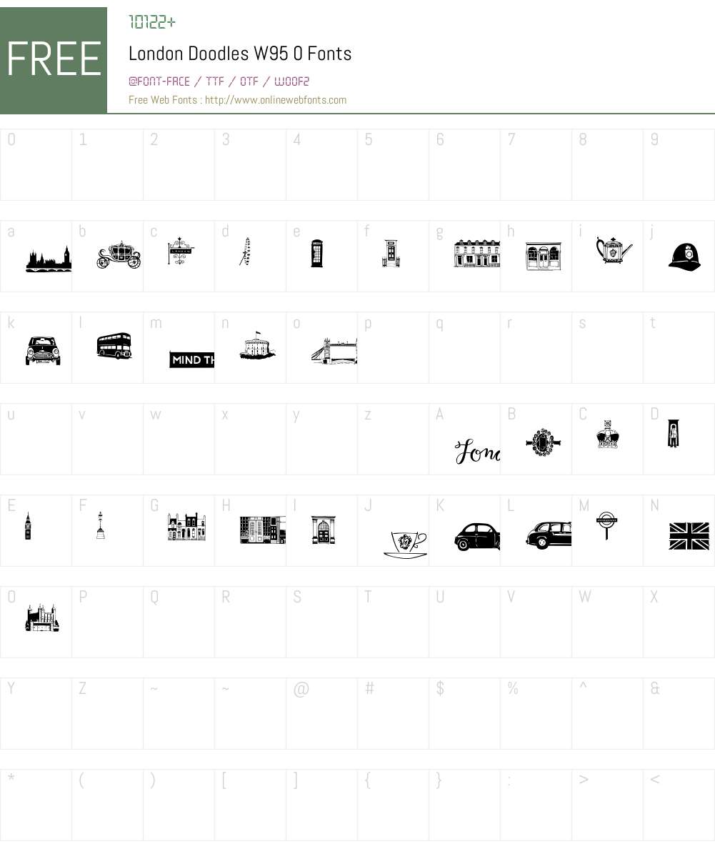 LondonDoodlesW95-0 Font Screenshots