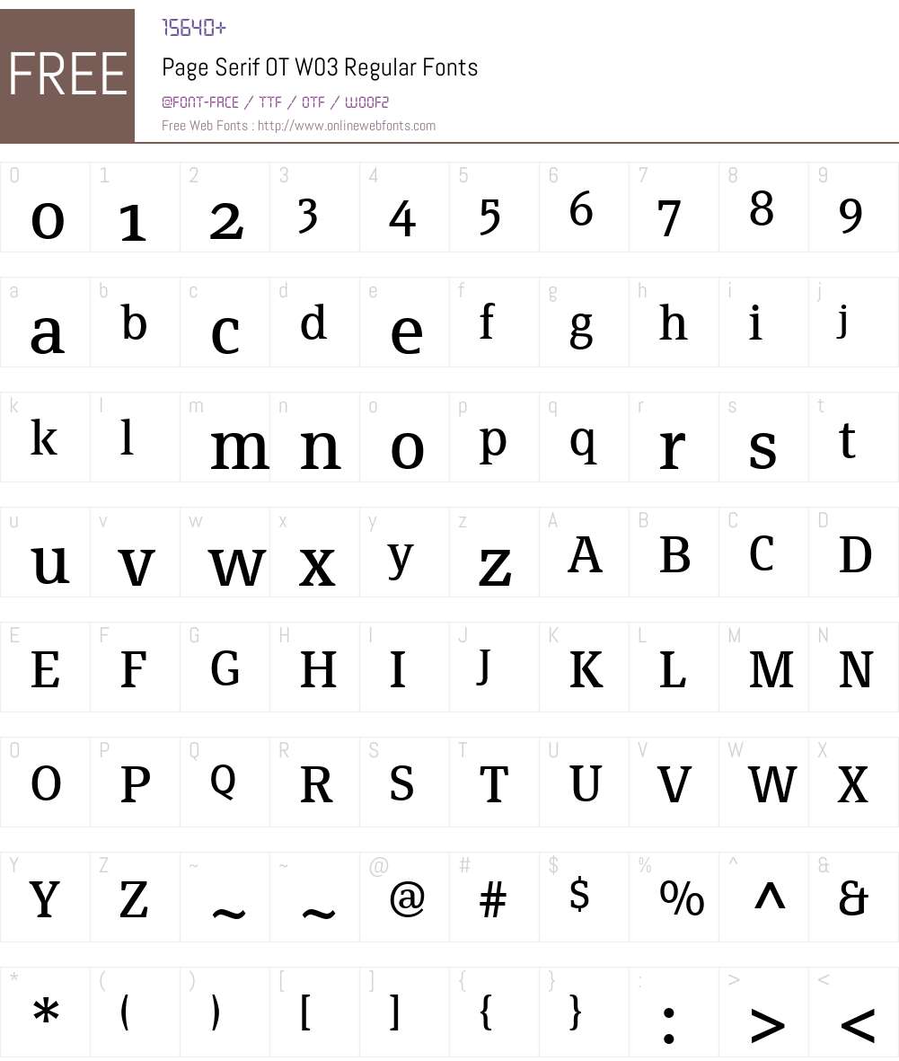 FF Page Serif Font Screenshots