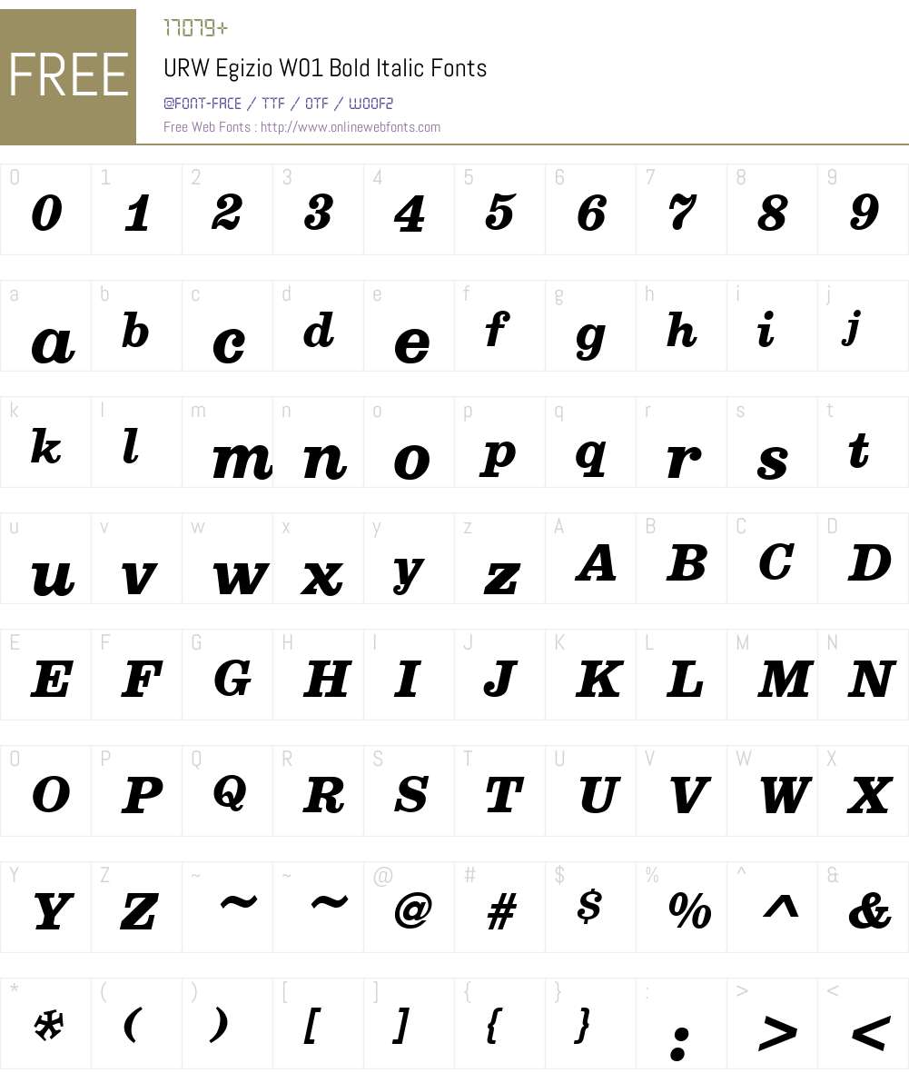 URWEgizioW01-BoldItalic Font Screenshots
