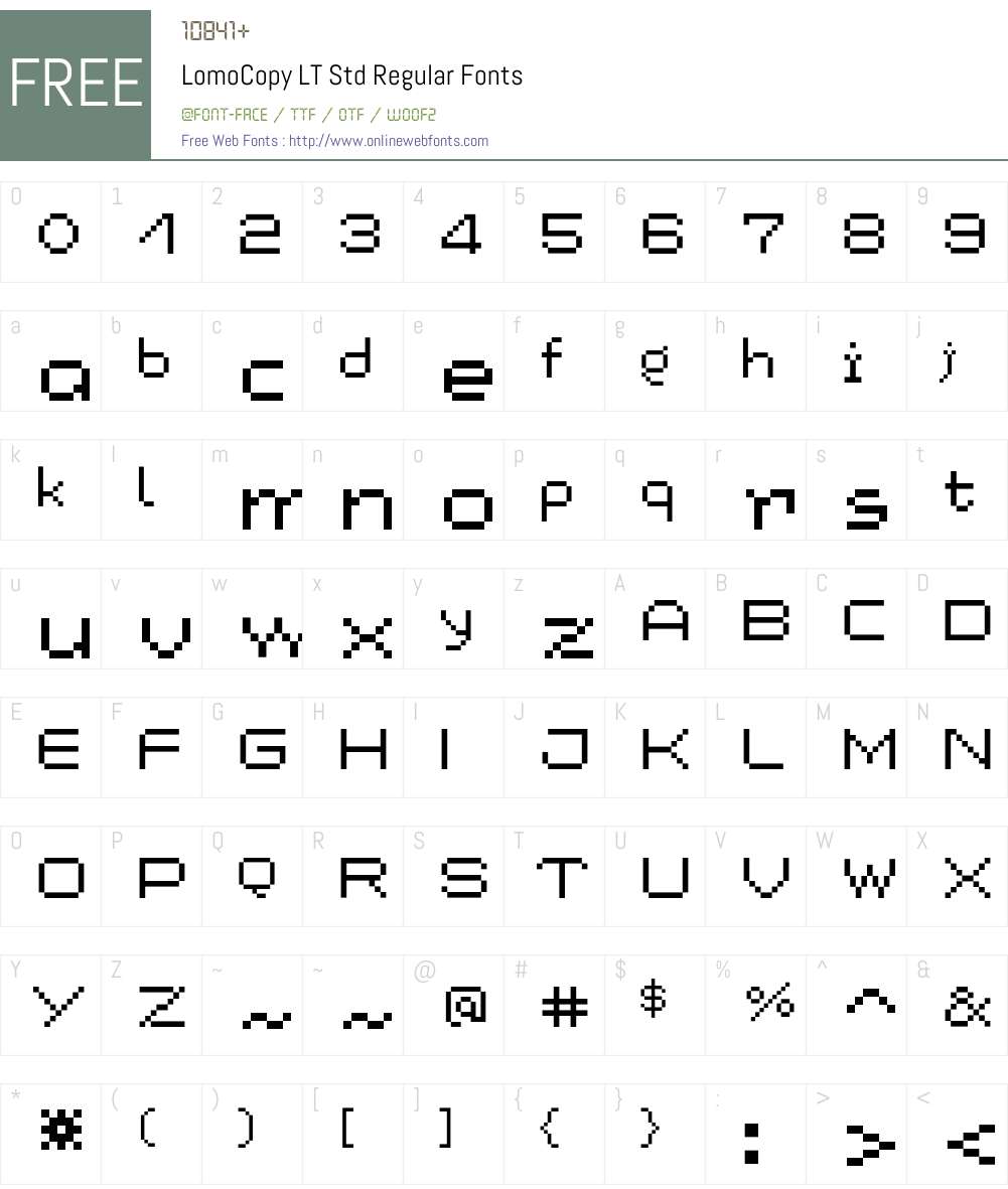 LomoCopy LT Std Regular Font Screenshots