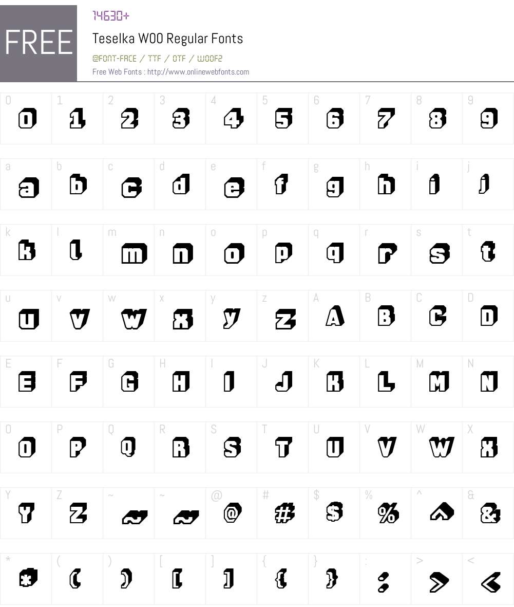 TeselkaW00-Regular Font Screenshots