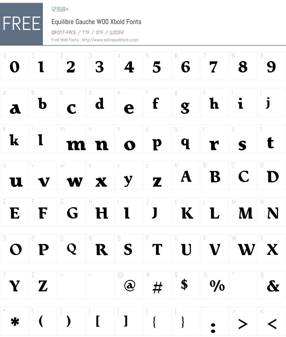 EquilibreGaucheW00-Xbold Font Screenshots