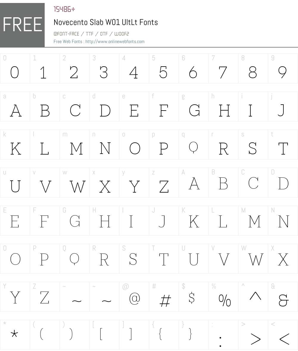 NovecentoSlabW01-UltLt Font Screenshots