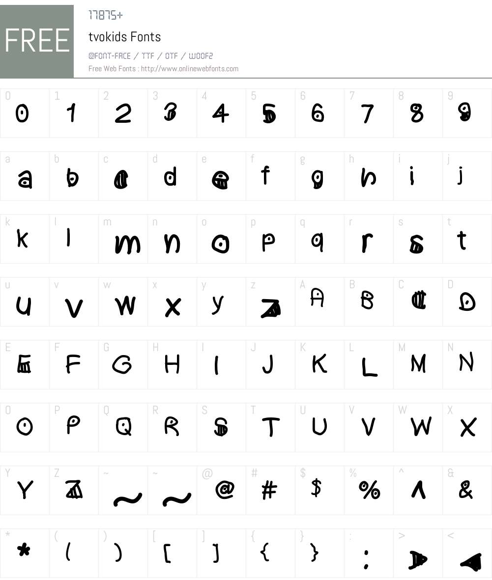 tvokids 001.000 Fonts Free Download 