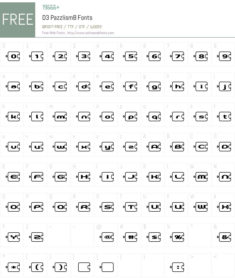 D3 PazzlismB Font Screenshots