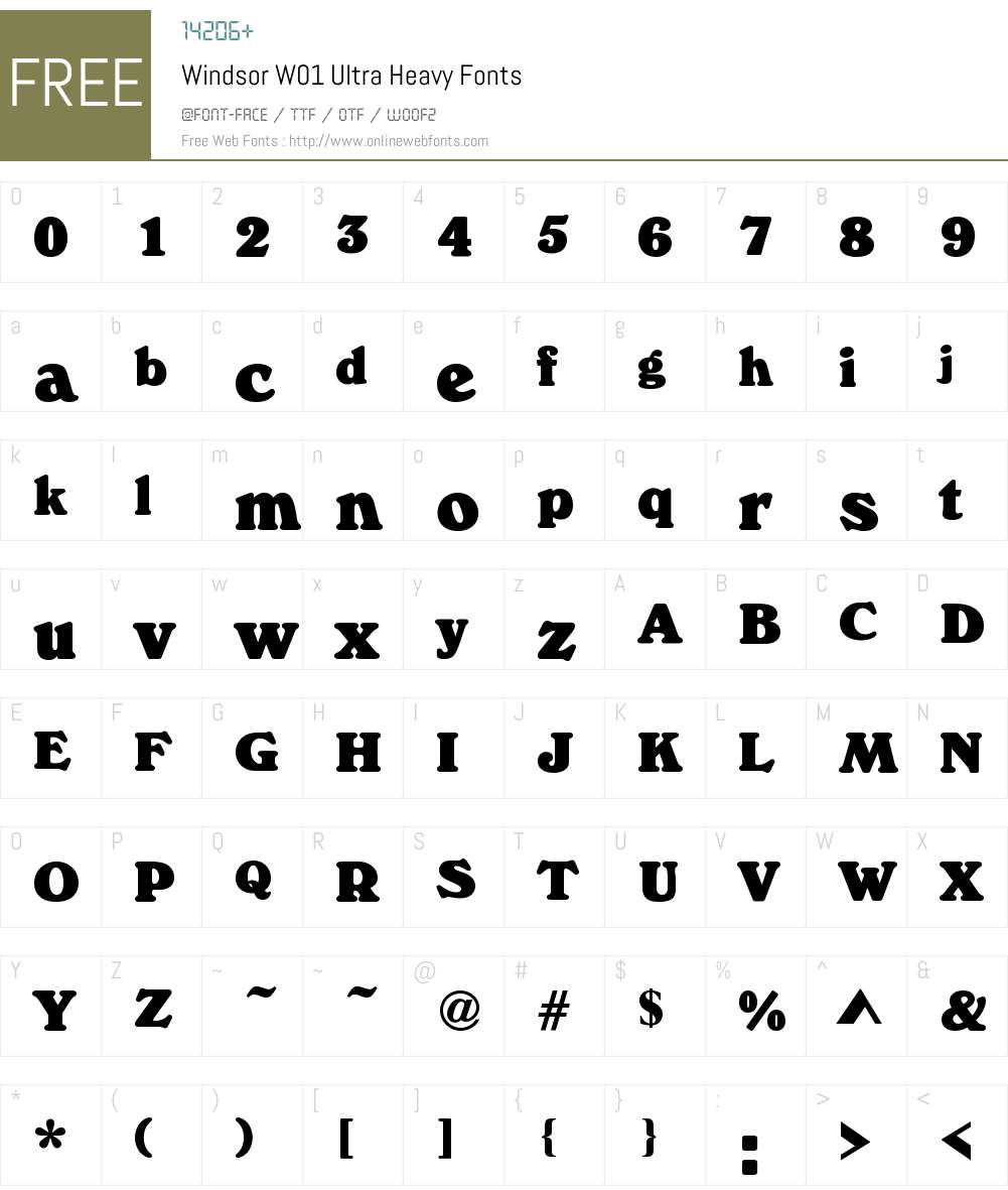 WindsorW01-UltraHeavy Font Screenshots