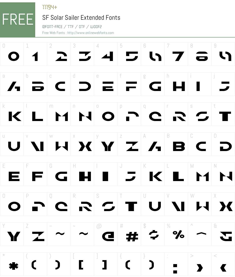 SF Solar Sailer Extended Font Screenshots