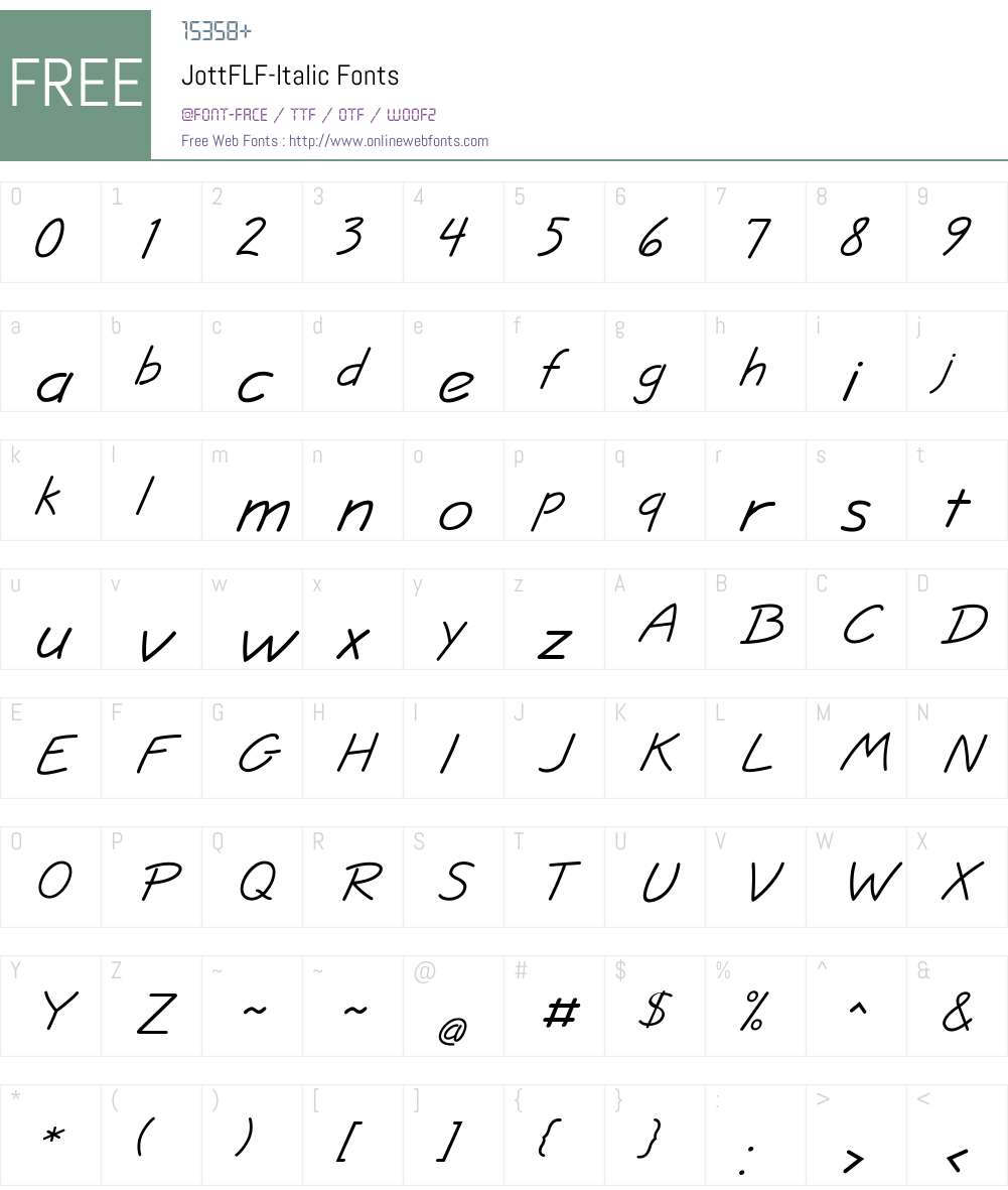 JottFLF Font Screenshots