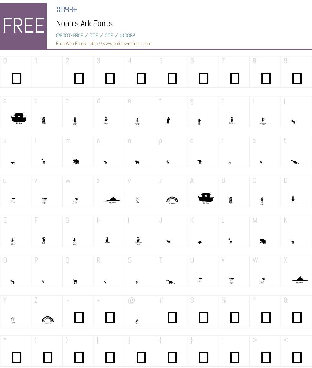 Noah's Ark Font Screenshots
