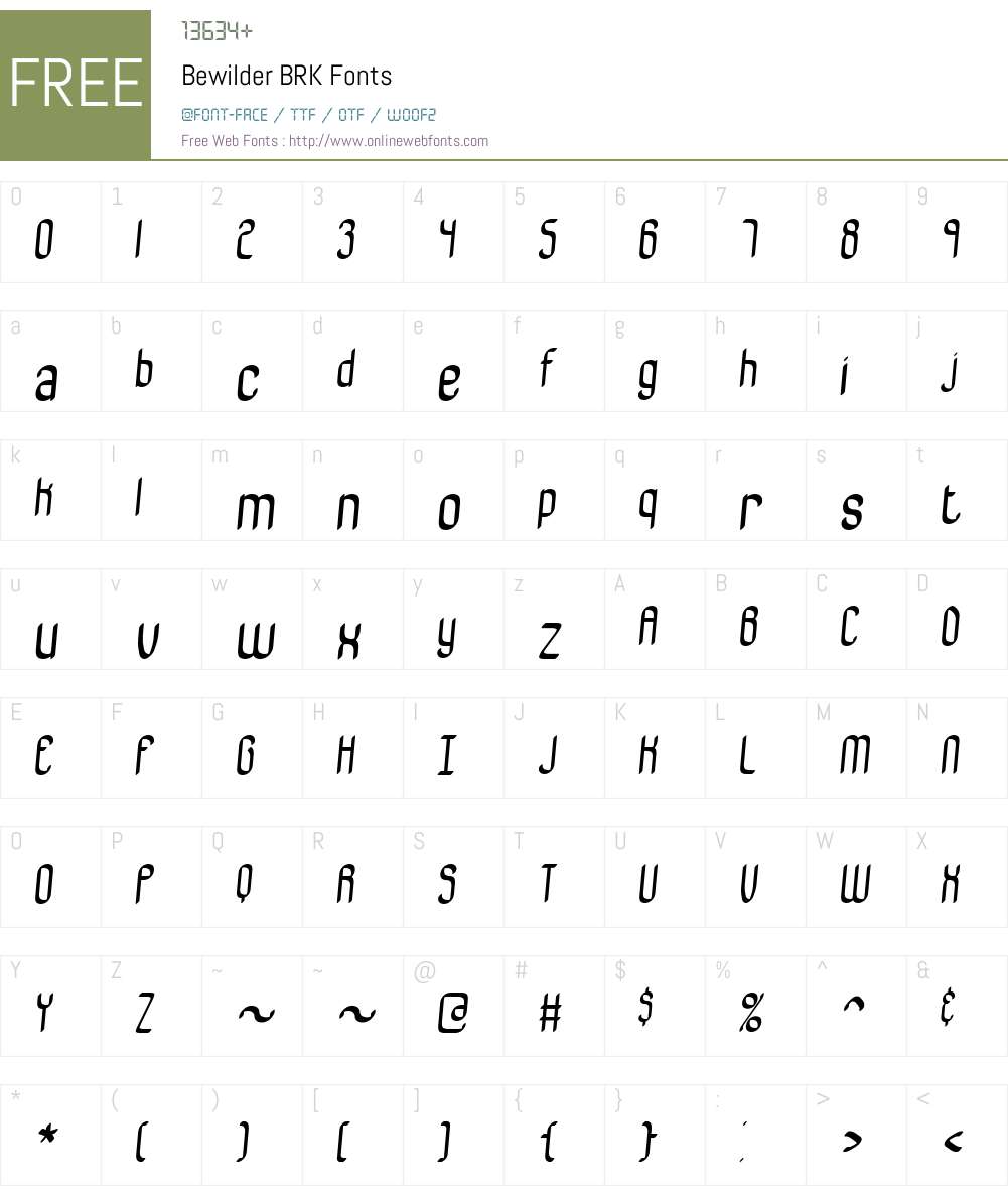 Bewilder BRK Font Screenshots